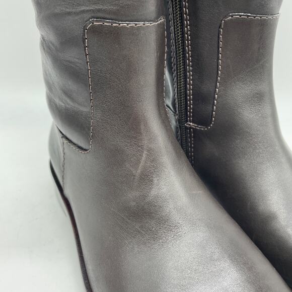 Tory Burch Women's The Riding Boot Logo Embossed Coconut Brown Size 6M - Picture 4 of 15